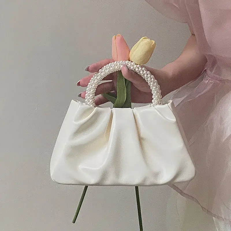 2025 perle sac à main plis nouvelle mode nuage téléphone portable sac à bandoulière messager Mini petit sac Одноп weg ume сумк