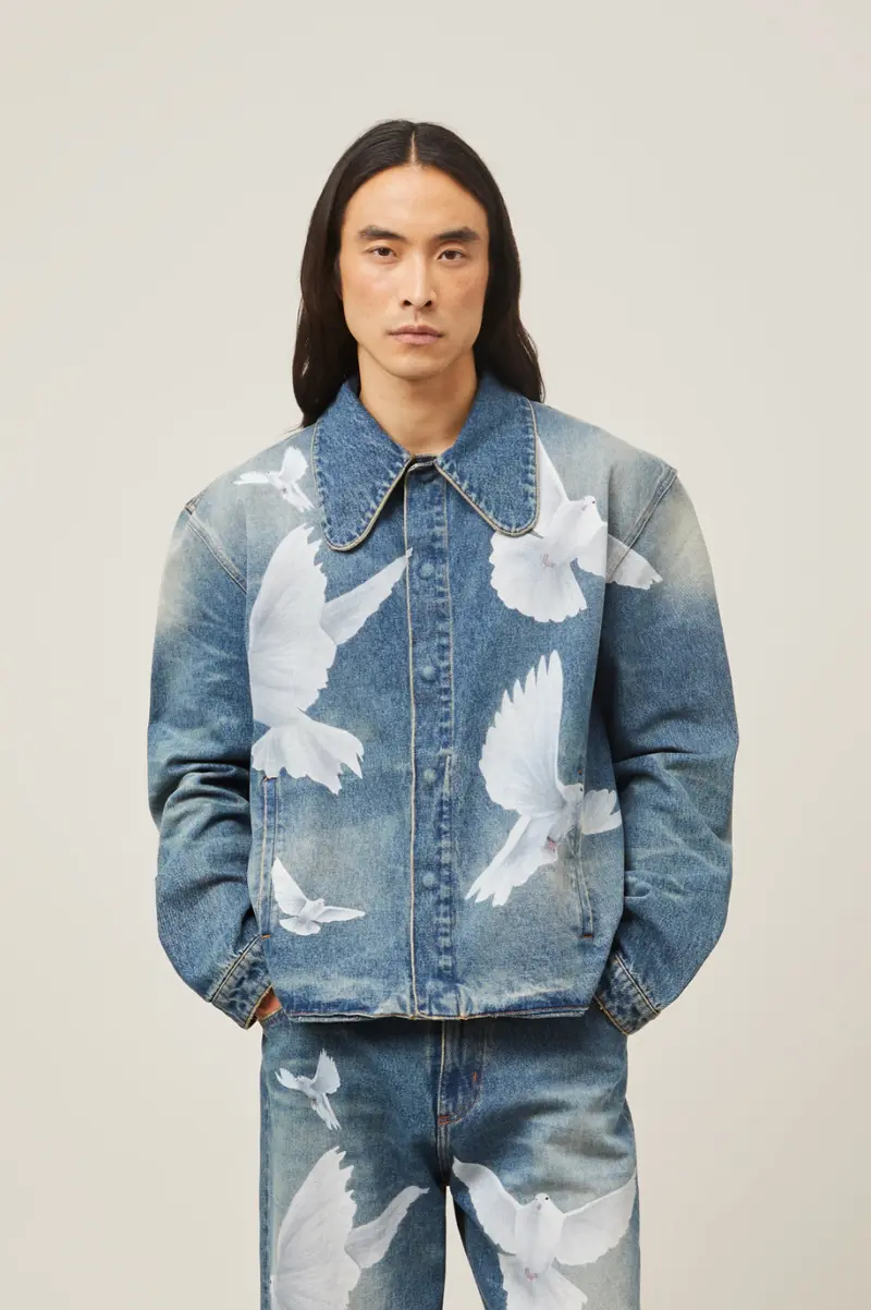 3 PARADIS Freedom Doves Denim Jacket