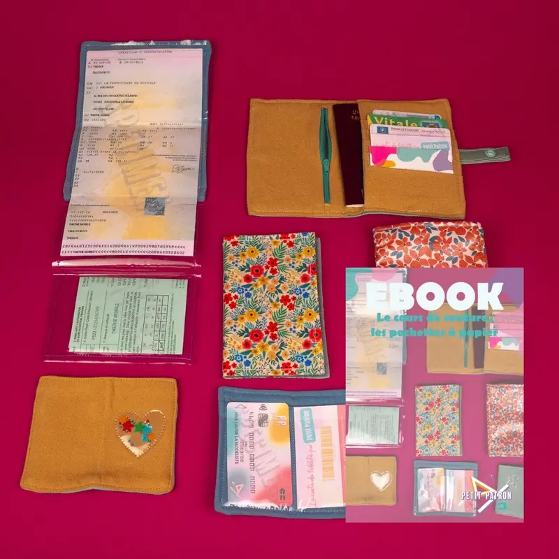 3 patrons pochettes à papier (PDF + ebook)