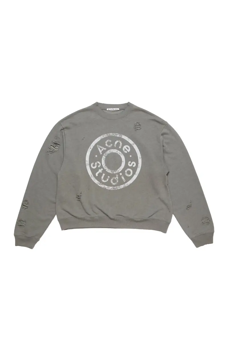 Acne Studios Sweater Printed Logo Moss Green