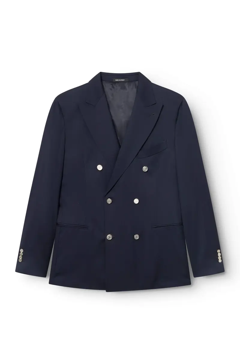 AD 150 - Blazer Croisé Laine Froide Marine
