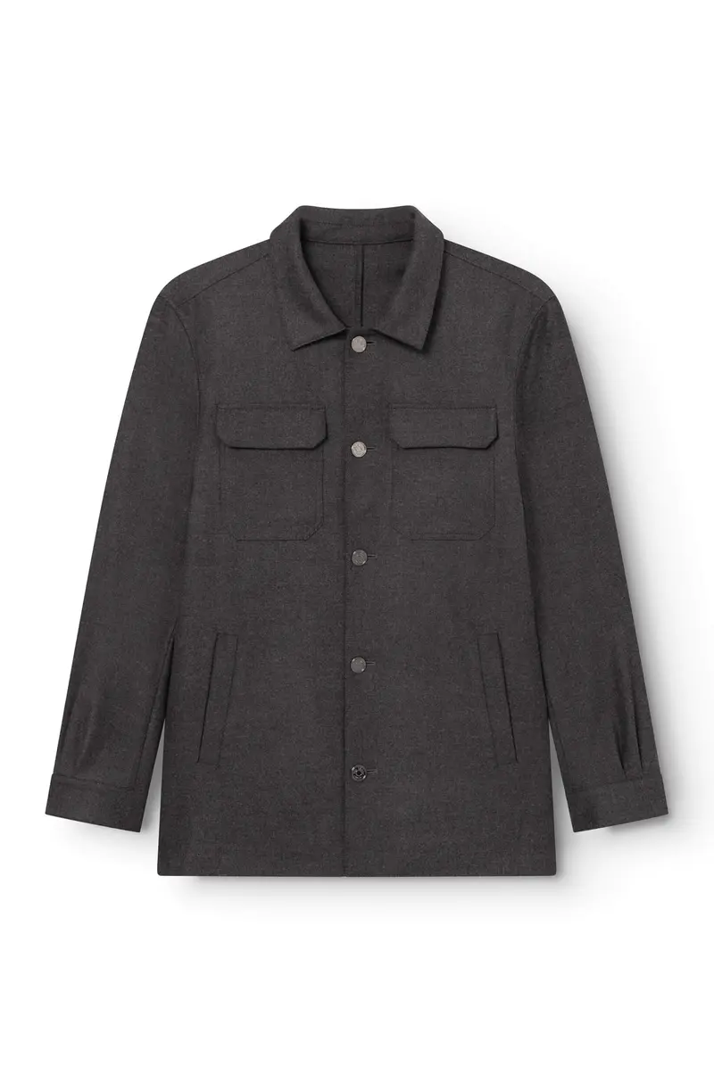AD 153 - Veste en Laine Mérinos Gris Anthracite