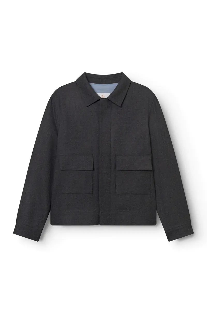 AD 178 - Blouson en Laine Mérinos Gris Anthracite