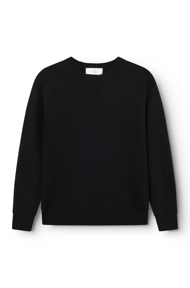 AD 199 - Pull à Col Rond en laine Noir