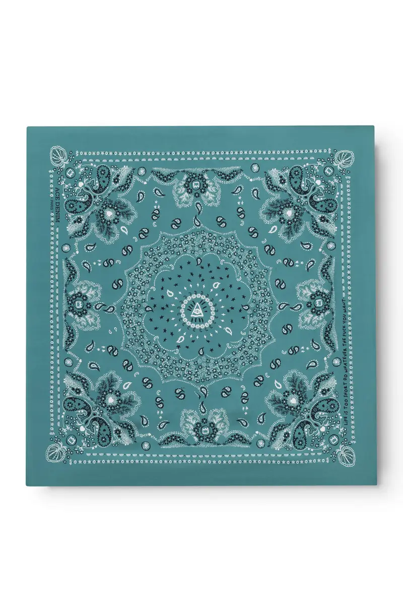 AD 400 - Carré en Soie Turquoise Profond
