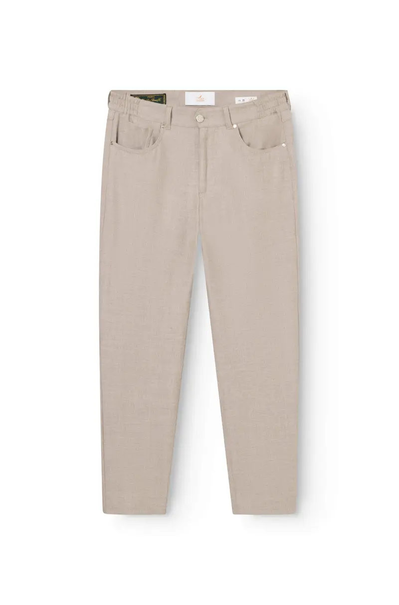 AD 45 - Pantalon en Flanelle de Laine Beige