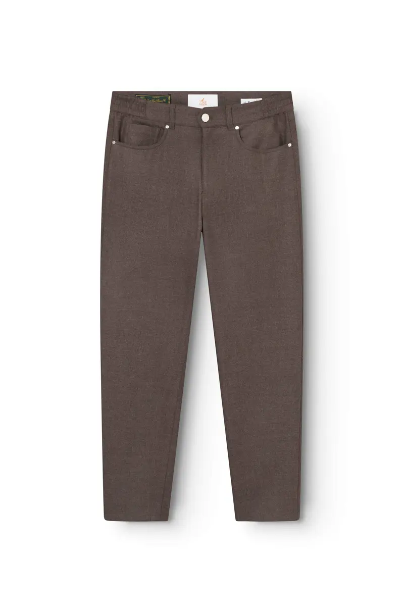 AD 45 - Pantalon en Flanelle de Laine Marron
