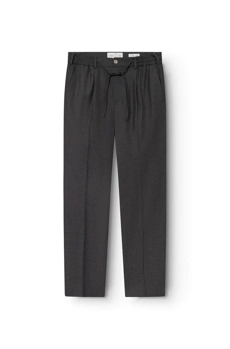 AD 47 - Pantalon Ample en Laine Mérinos Gris Anthracite