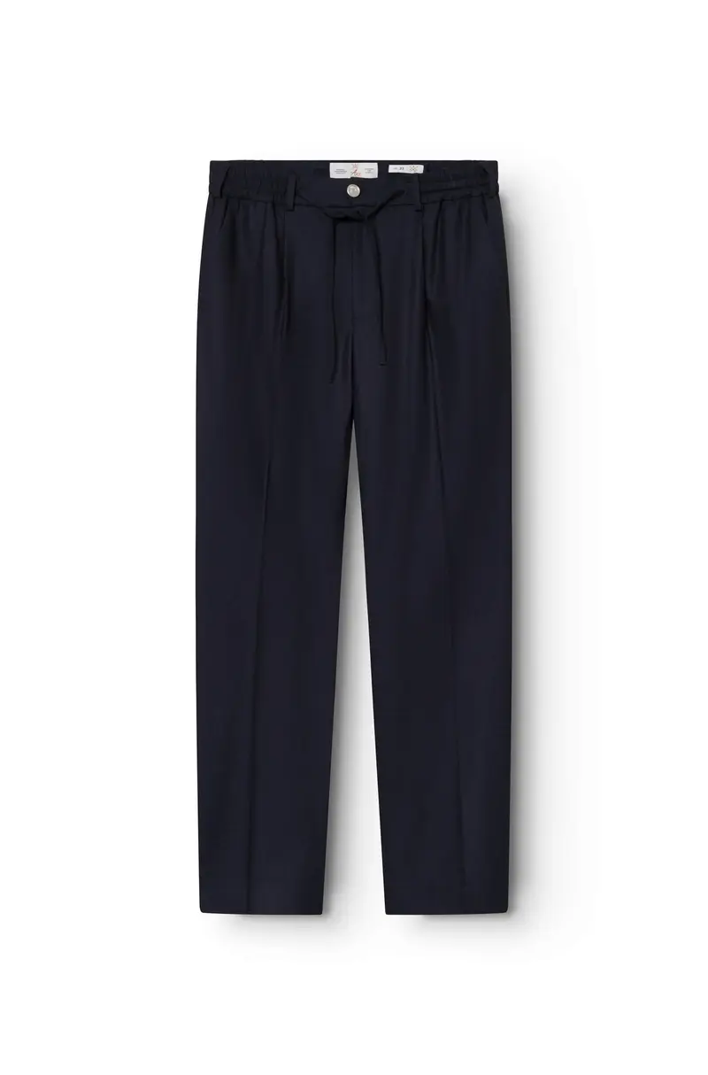 AD 47 - Pantalon Ample en Laine Mérinos Marine
