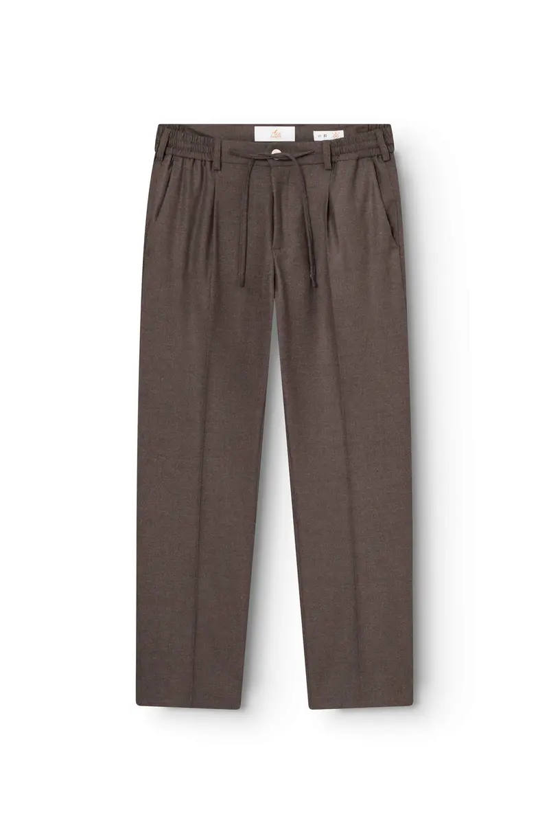 AD 47 - Pantalon Ample en Laine Mérinos Marron