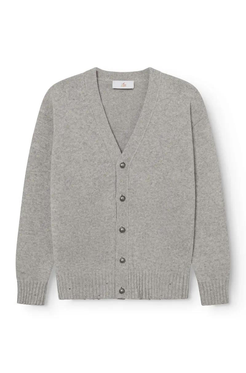 AD 96 - Cardigan en Laine Mérinos et Cachemire Gris
