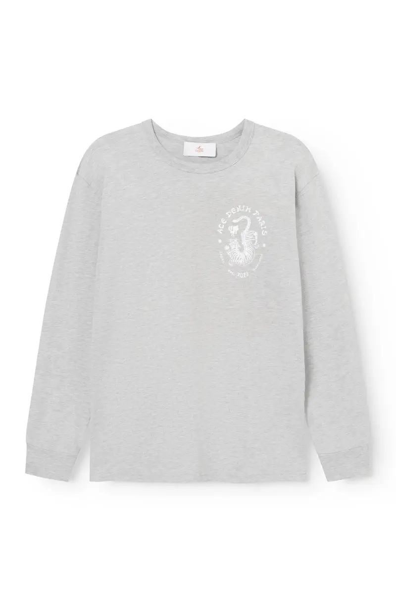 AD92 - T-shirt Manches Longues Gris Chiné