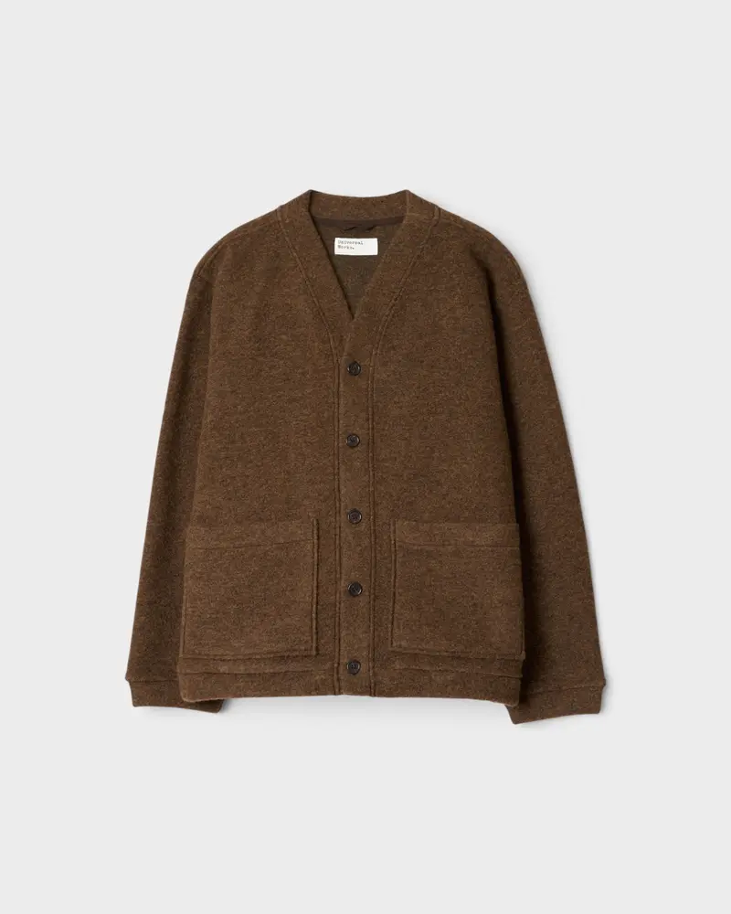 Advance Cardigan Wool Fleece Brown Marl