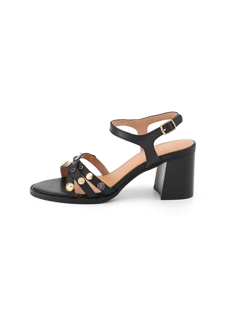 AICHA - Sandales cuir à brides croisées Noir