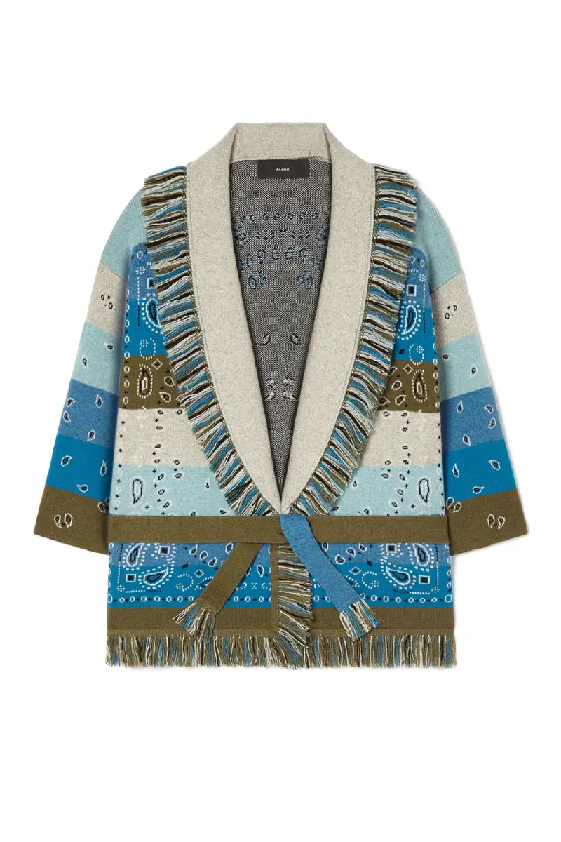 Alanui Stripped Bandana Cardigan Jacquard Card Children