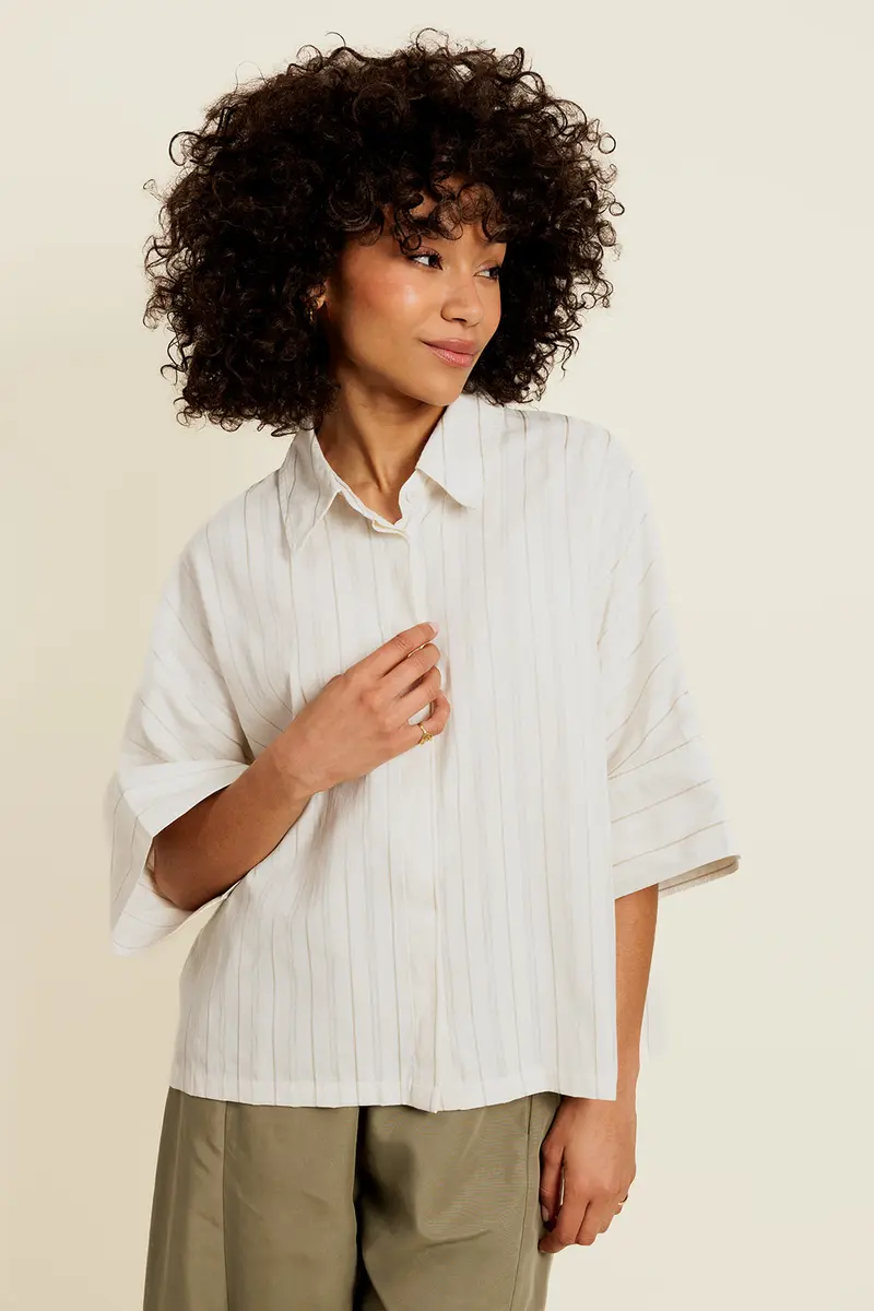 ALBA - Chemise Blanche Femme à Manches 3/4