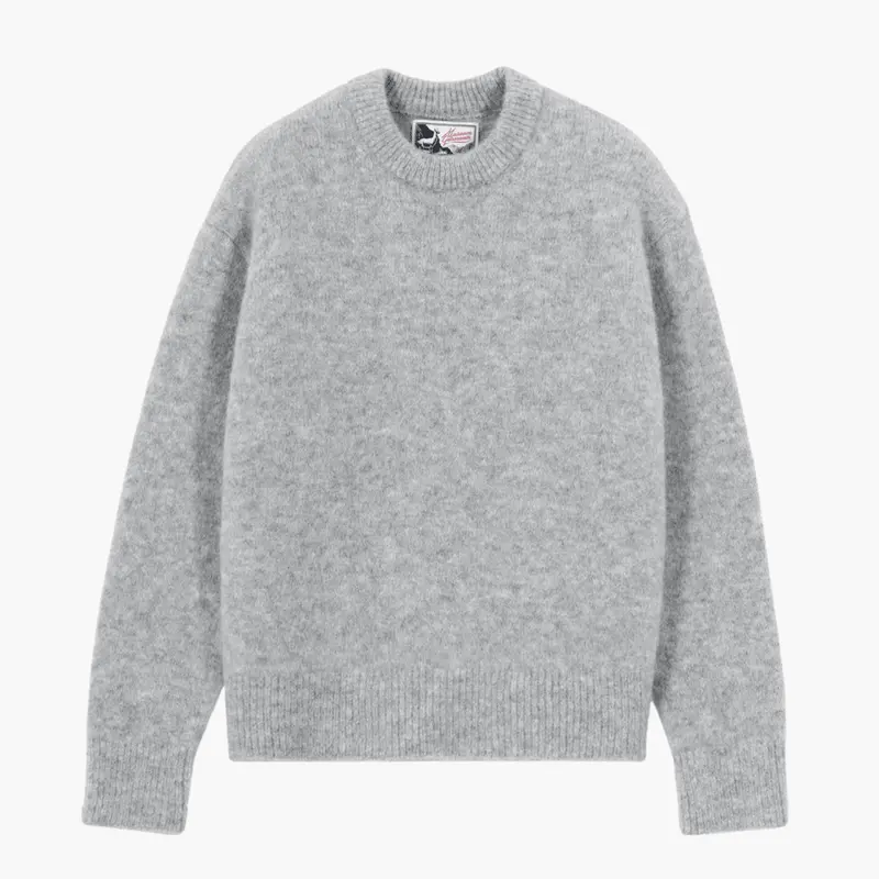 Alpaca Sweater - Baby Alpaca - Light Grey Melange