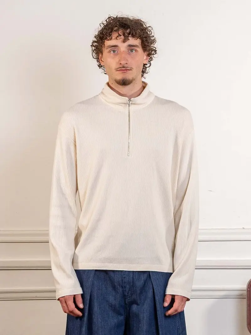 ANOTHER ZIP SWEAT 1.0 JPN, ECRU