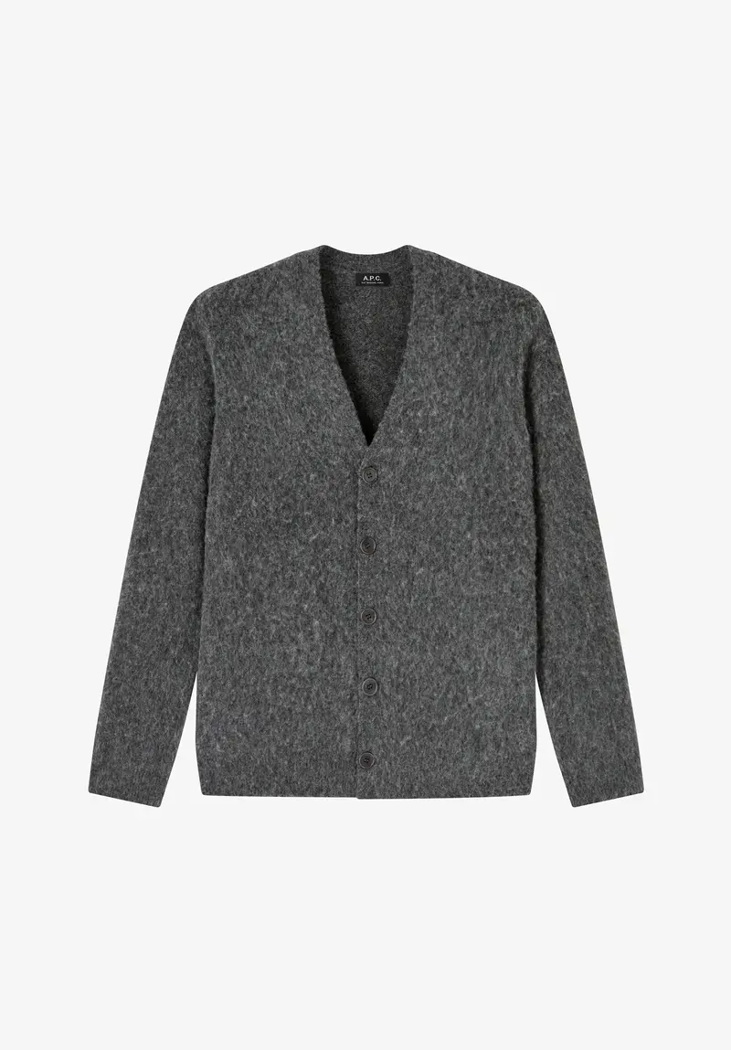 Anthrazitgrauer Cardigan aus Alpakawolle