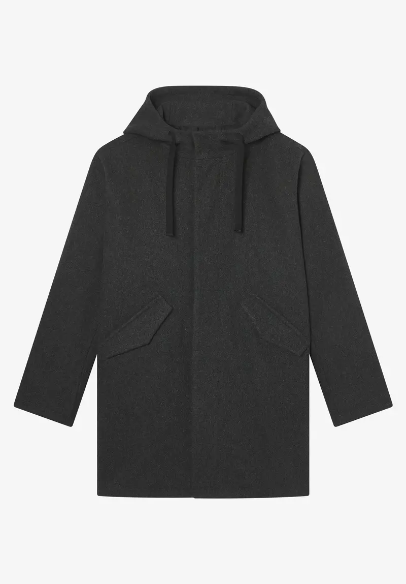 Anthrazitgrauer Wollparka