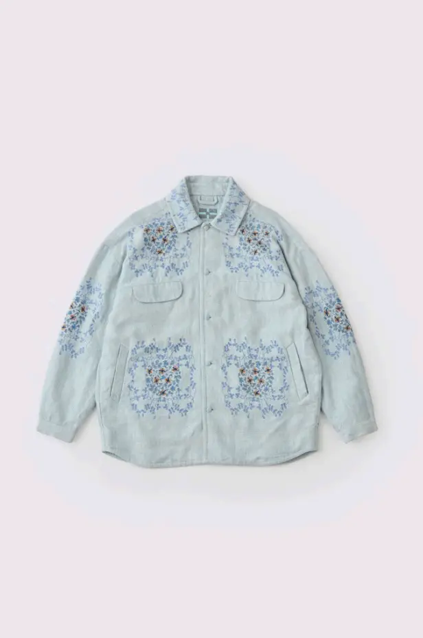 Aodress Flowers Emblem Loose Fit Jacket