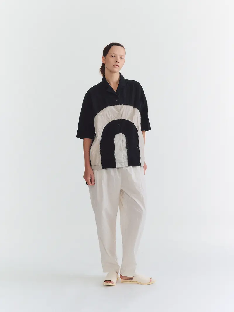 ARCH SHIRT - MIXED FARBICS - BLACK