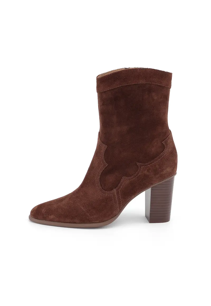 ARIZONIA - Bottines en Croûte de Cuir Marron