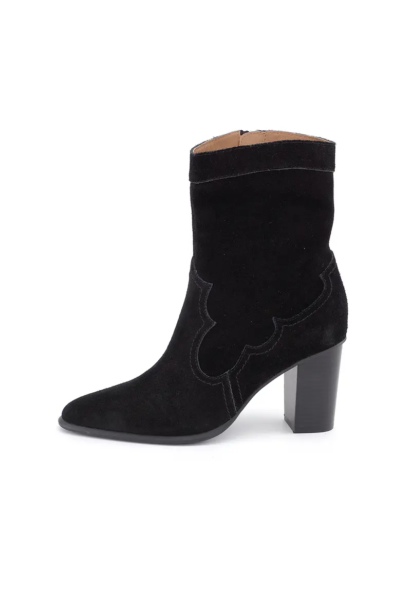 ARIZONIA - Bottines en Croûte de Cuir Noir