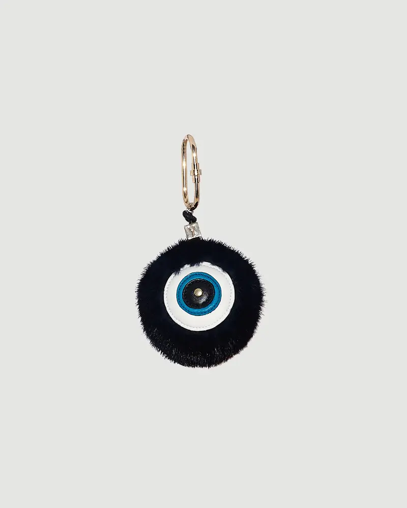 Bag Charm / Porte clés œil avec fourrure de vison