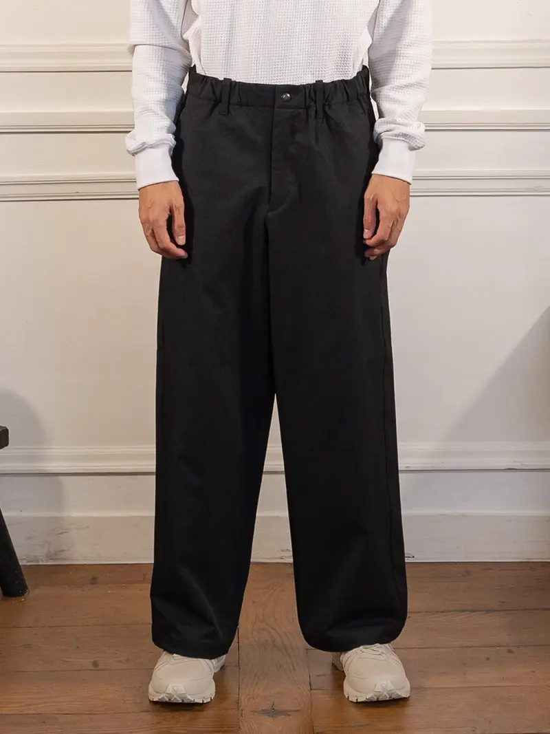 Baggy Straight Pants - BLACK