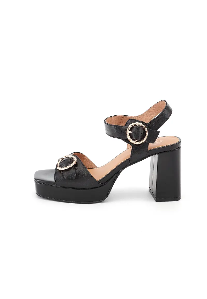 BAILEY - Sandales en cuir à talons hauts Noir