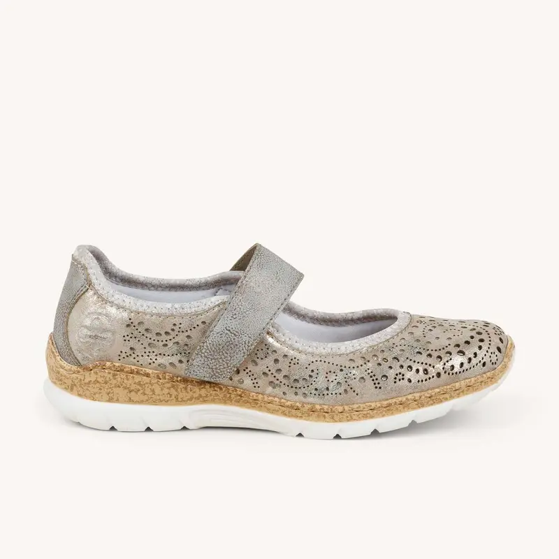 Ballerines et babies N4299 - RIELUT RIEKER Femme Argent
