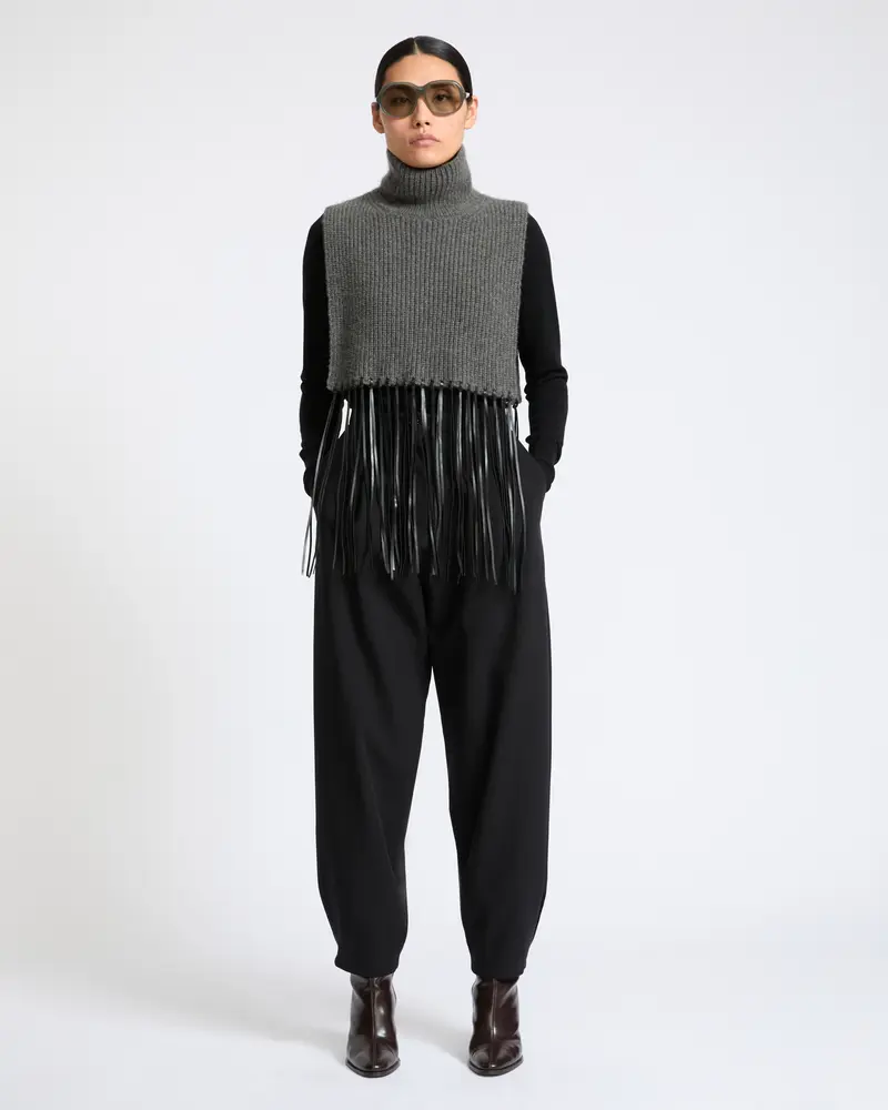 Balloon silk crepe pants