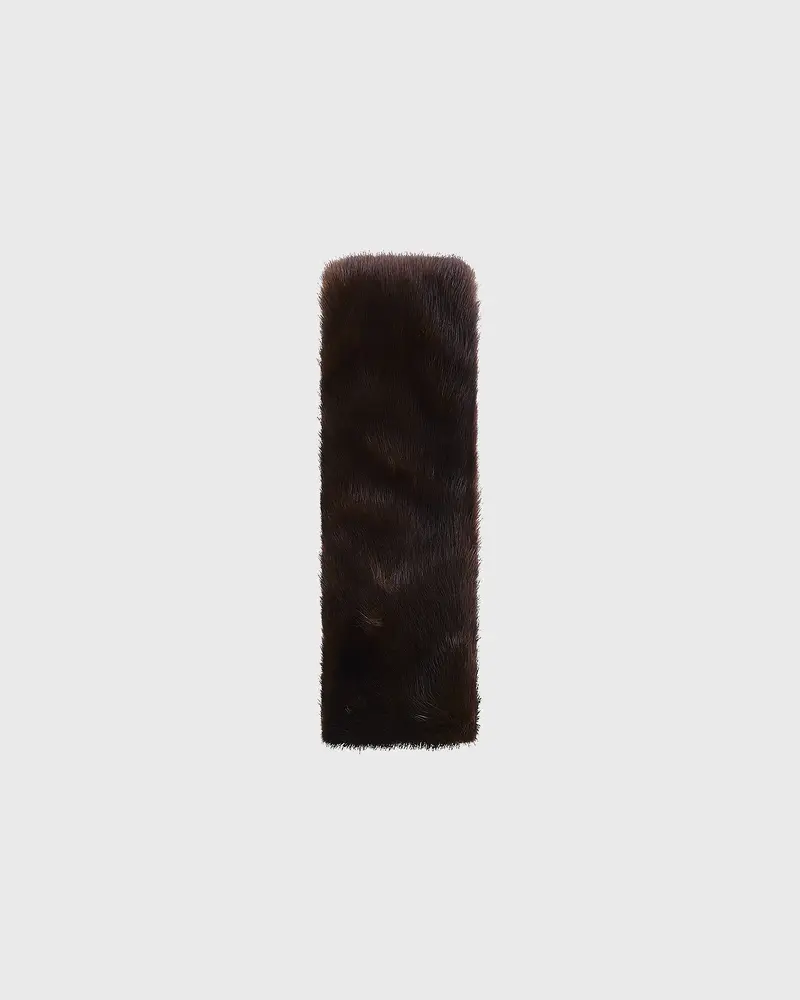 Bandeau en fourrure de vison et cuir
