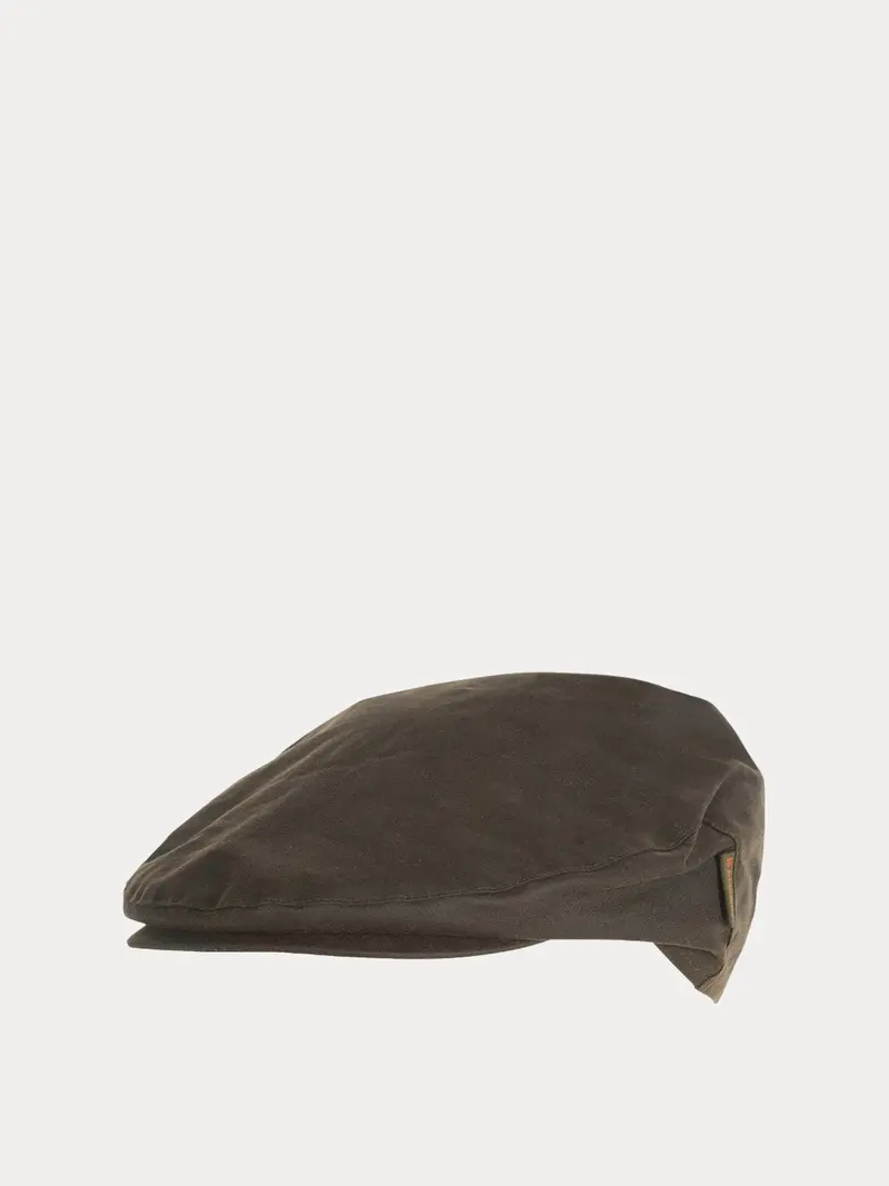 Béret Barbour marron en coton ciré