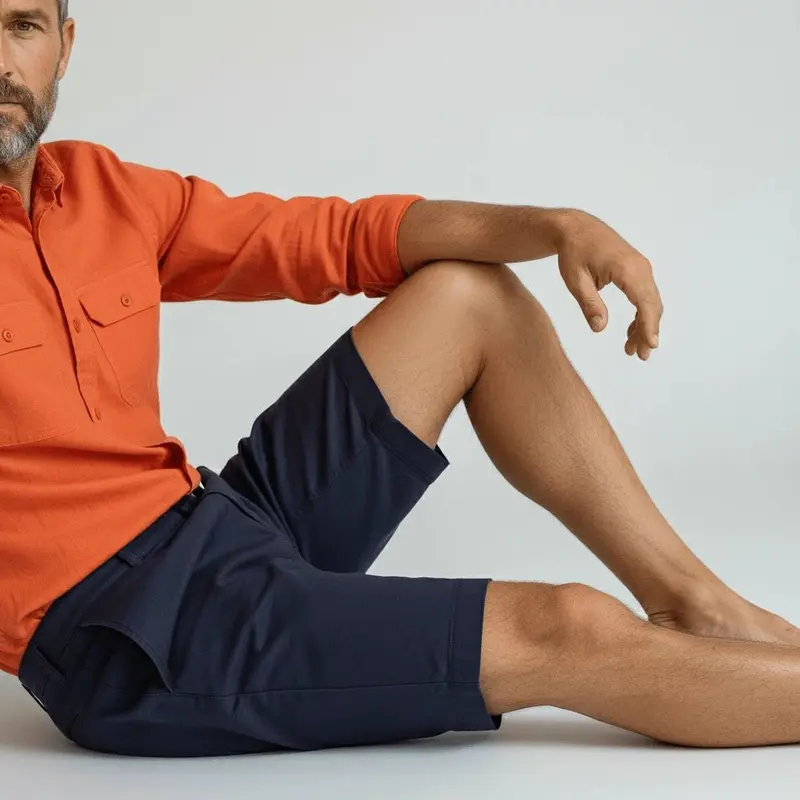 Bermuda coupe chino bleu marine