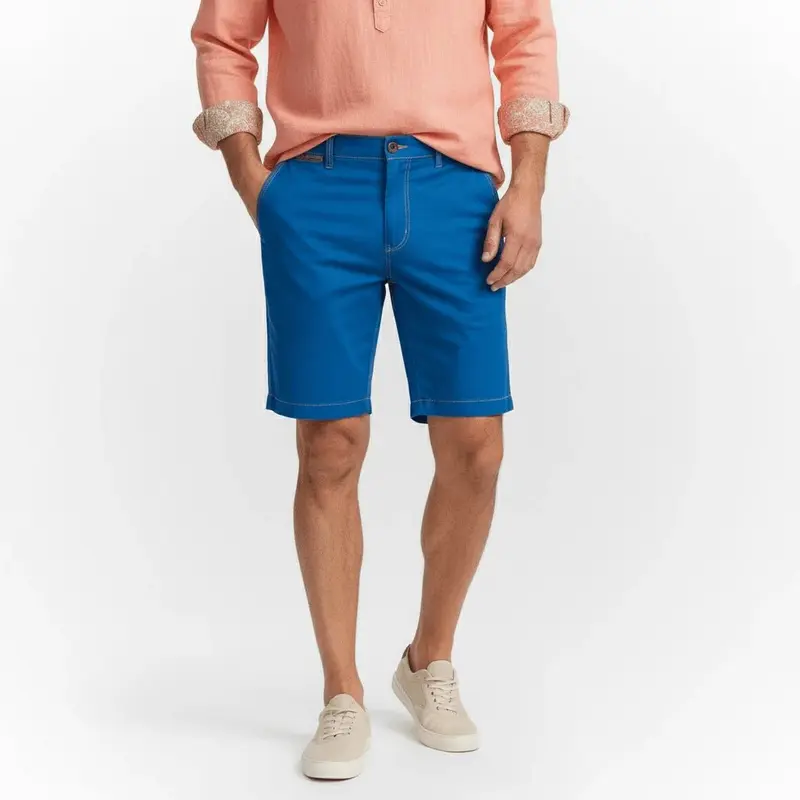 Bermuda coupe chino bleu roi