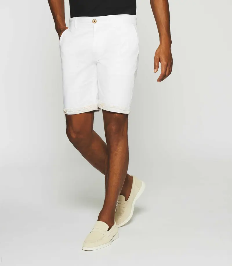 Bermuda en coton stretch blanc SLOWLY