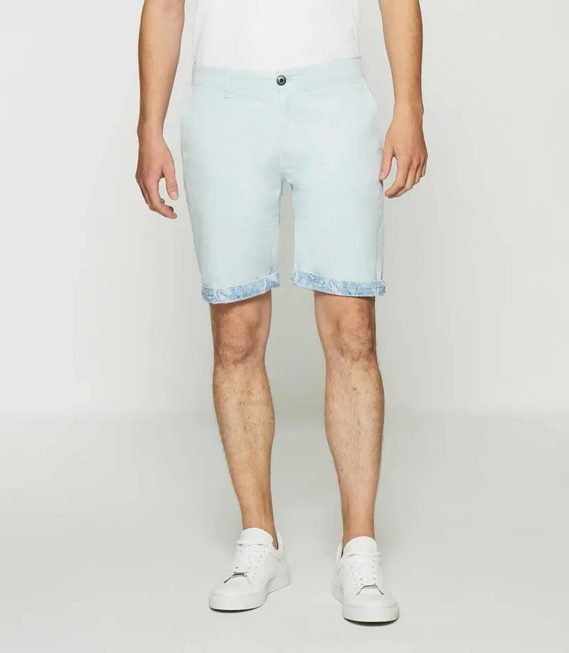 Bermuda en coton stretch bleu ciel SLOWLY