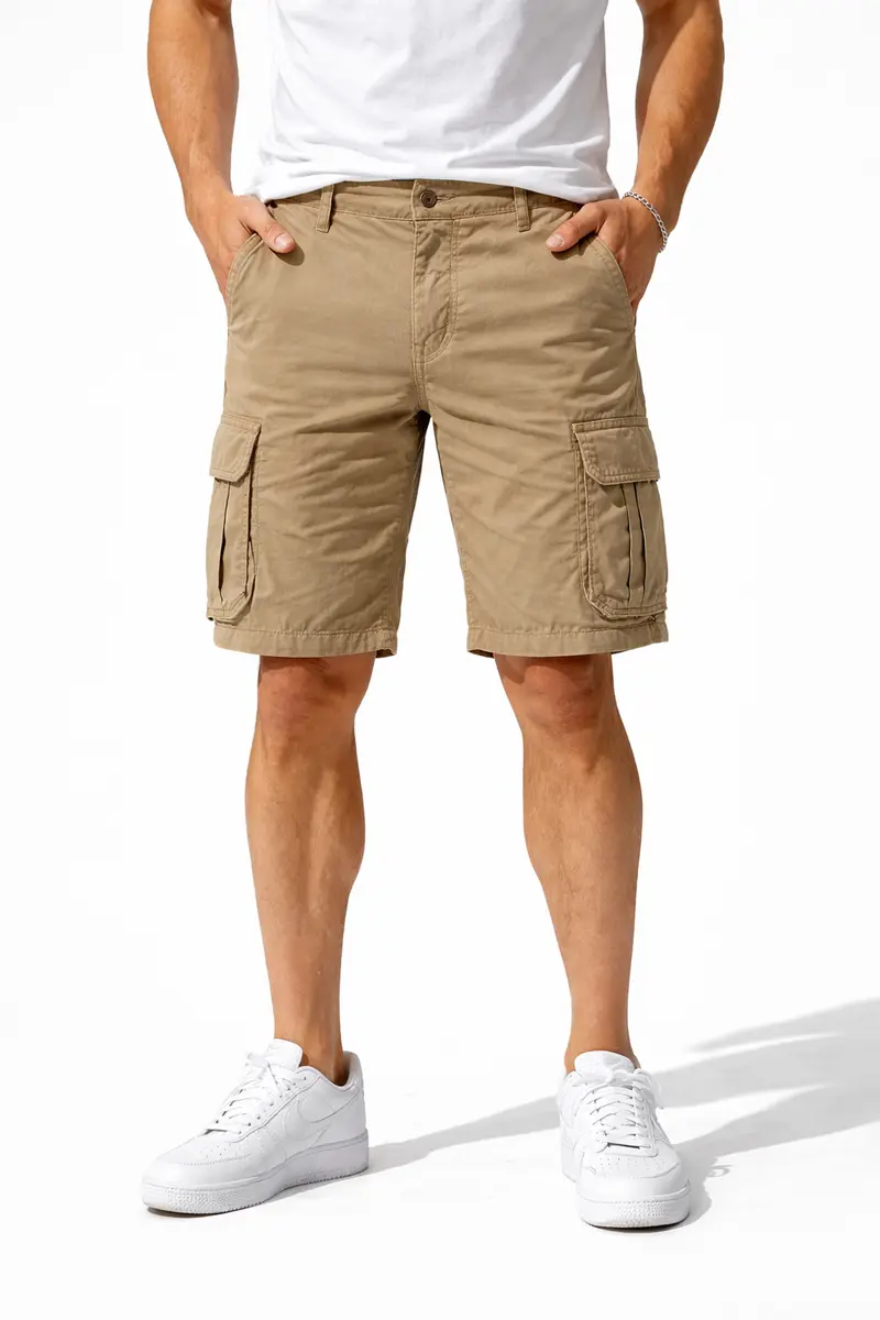 Bermudas Cargo Homme Taupe