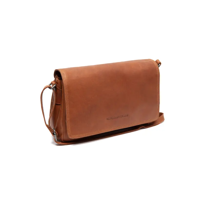 Besace à rabat en cuir Chesterfield-Laverton Cognac