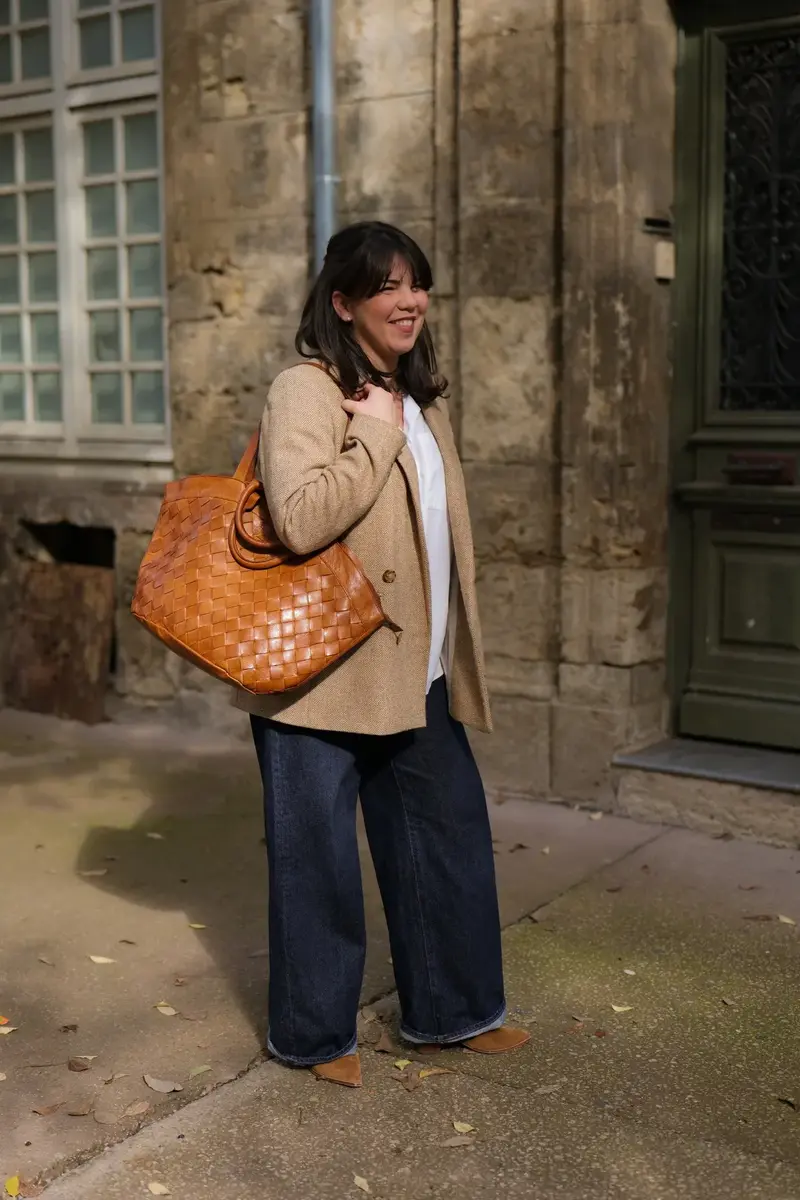 Biba Lewisburg - Grand sac cabas cuir tressés larges
