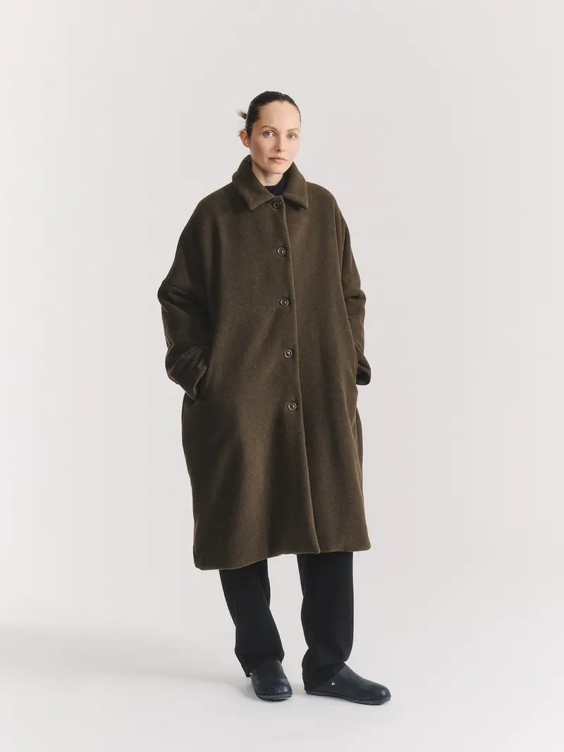 BIG BLOBBY COAT - HEAVY CASHEMERE - KHAKI