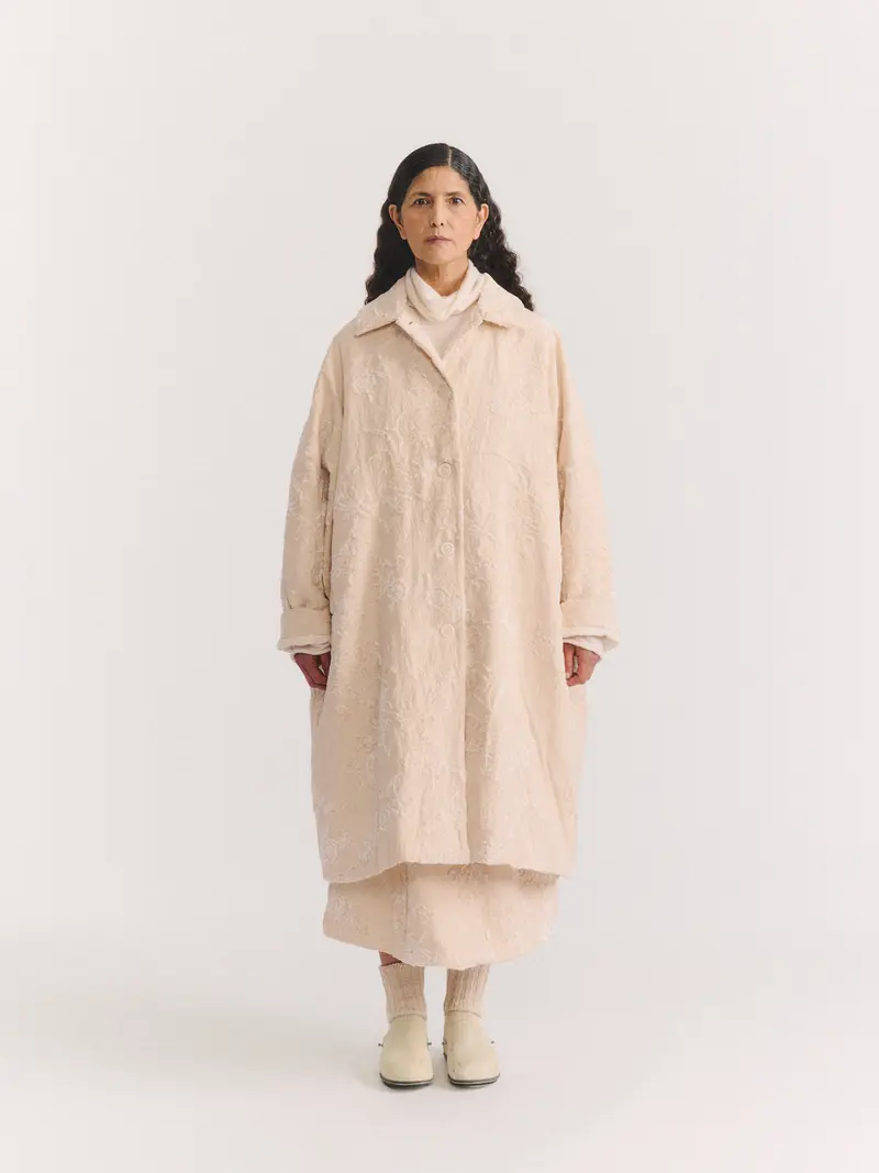 BIG BLOBBY COAT - JACQUARD - NATURAL