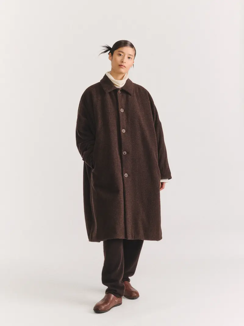 BIG BLOBBY COAT - PIN CHECK - BROWN CHECK
