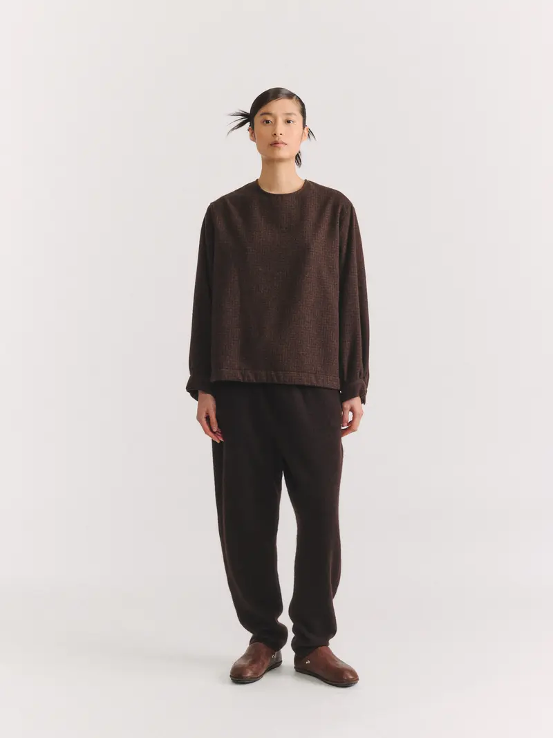 BIGGY TOP - PIN CHECK - BROWN CHECK
