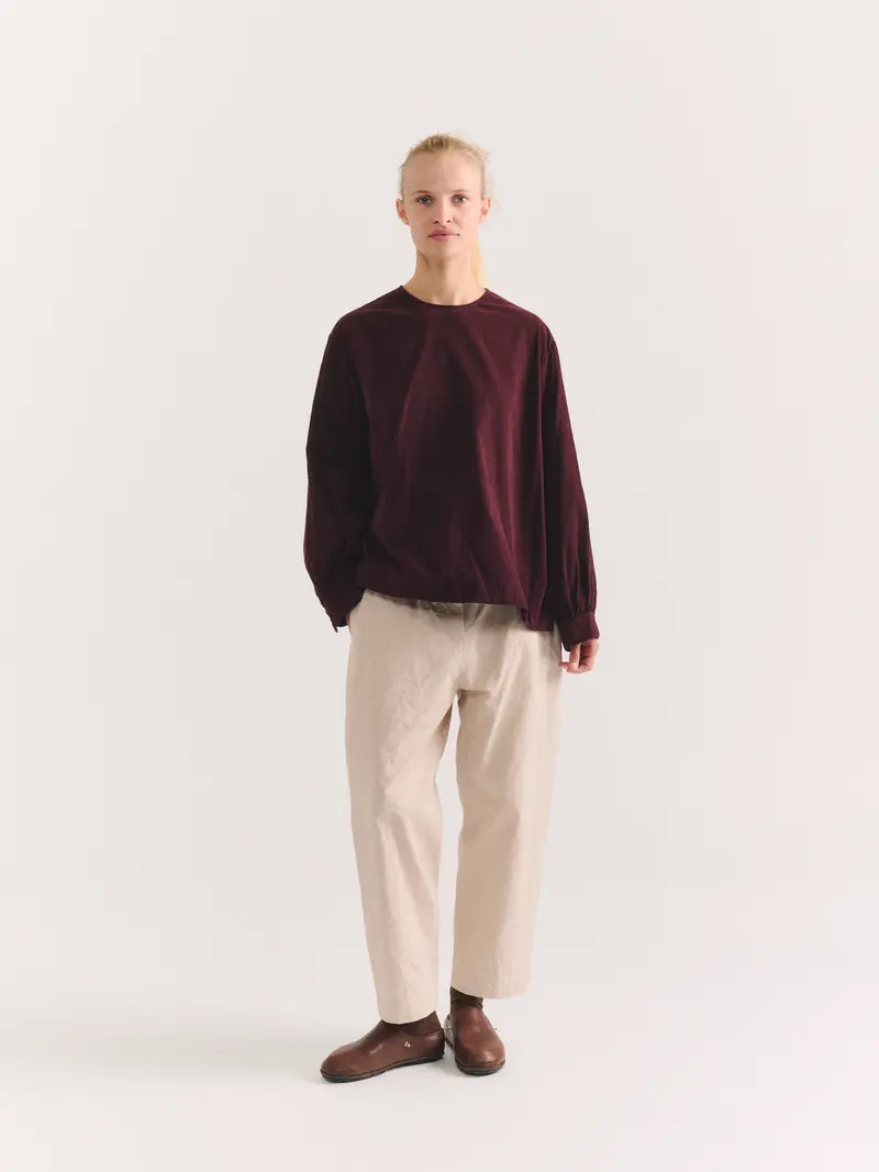 BIGGY TOP - PIN CORD - BURGUNDY