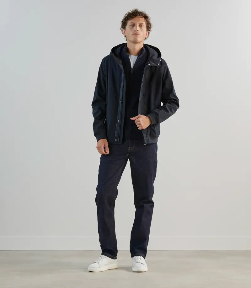 Blouson à capuche marine