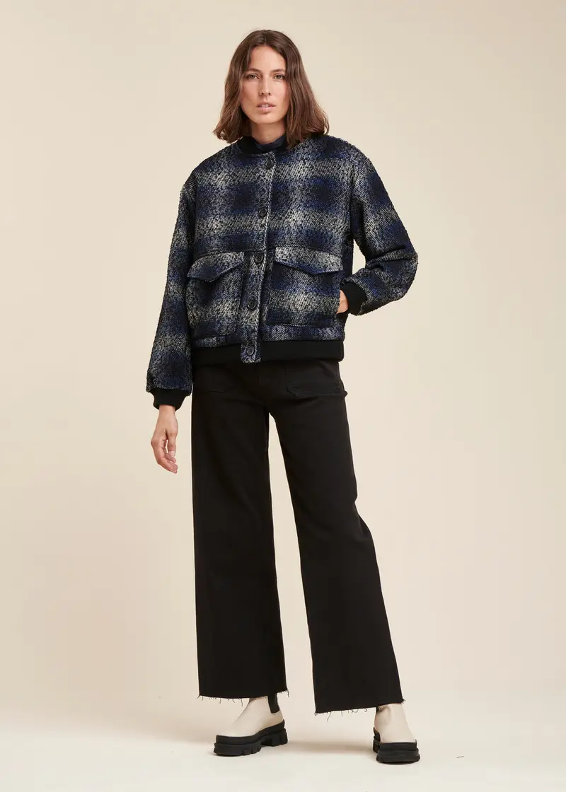 Blouson bomber à carreaux