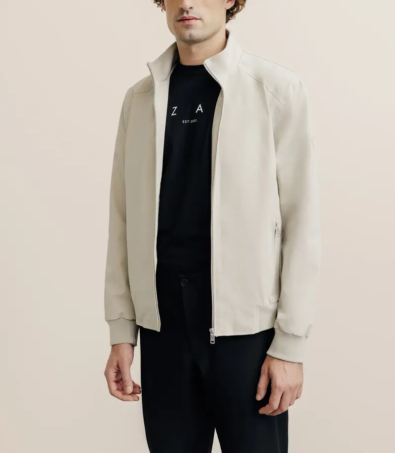 Blouson col montant beige